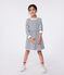 Langärmeliges Kinder-Kleid aus Baumwolle mit Streifen weiss MARSHMALLOW/blau SMOKING