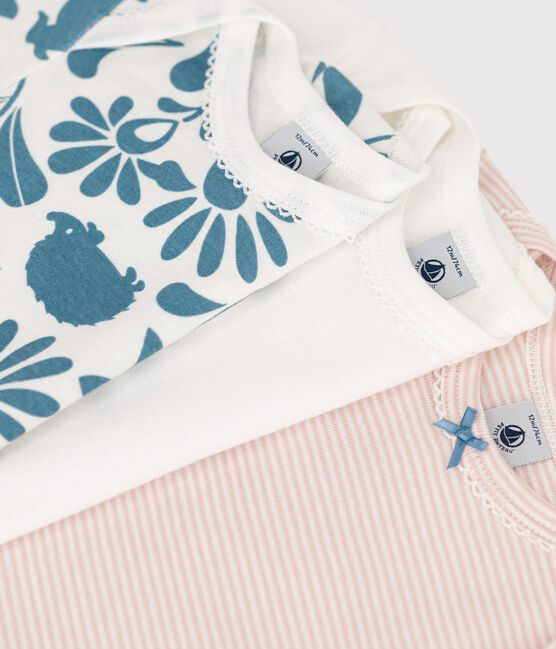 3er-Set langärmelige Baby-Bodys aus Baumwolle mit Blumenmotiv variante 1
