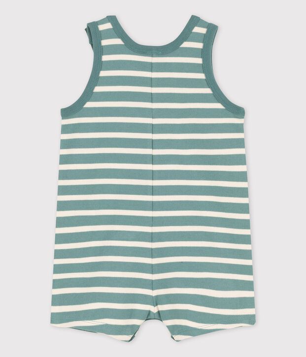 Baby-Kurzoverall aus dickem Jersey gr&uuml;n/naturfarben