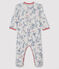 Baby-Strampler aus Rippstrick weiss/vielfarbig