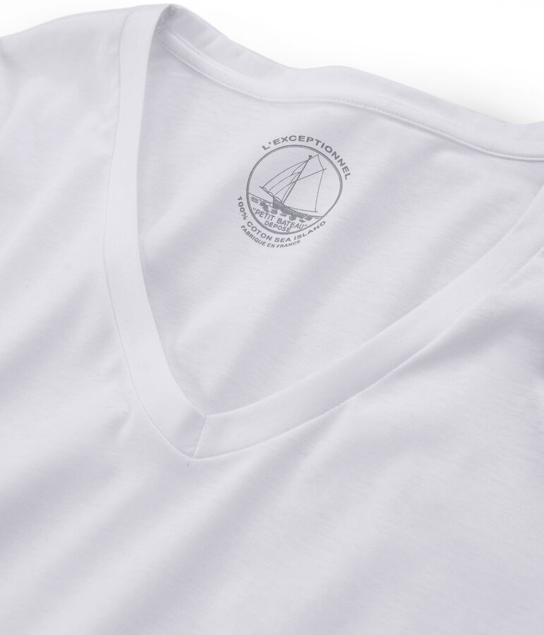 Lang&auml;rmliges T-Shirt aus Sea Island-Baumwolle f&uuml;r Damen weiss