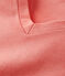 T-Shirt DAS GERADE mit V-Ausschnitt aus Bio-Baumwolle für Damen rosa PAPAYE