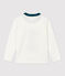 Langärmeliges Kinder-T-Shirt aus Baumwolle für Jungen weiss MARSHMALLOW 1