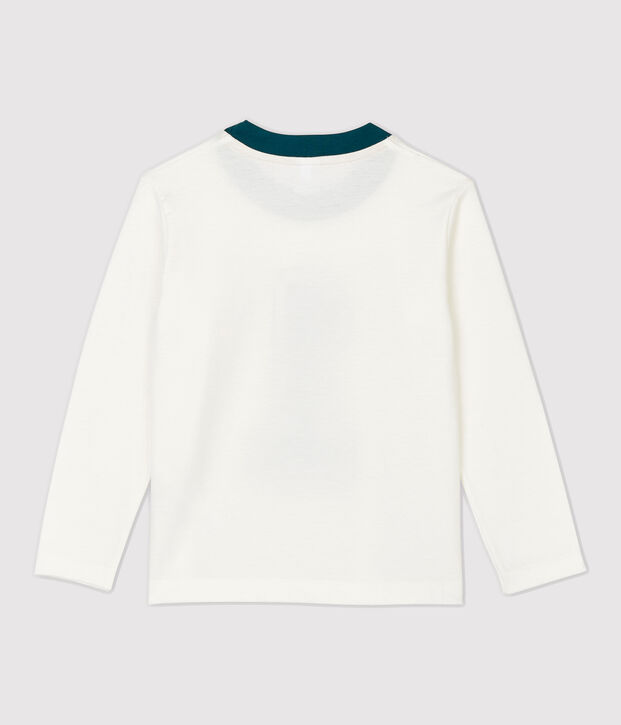 Lang&auml;rmeliges Kinder-T-Shirt aus Baumwolle f&uuml;r Jungen weiss