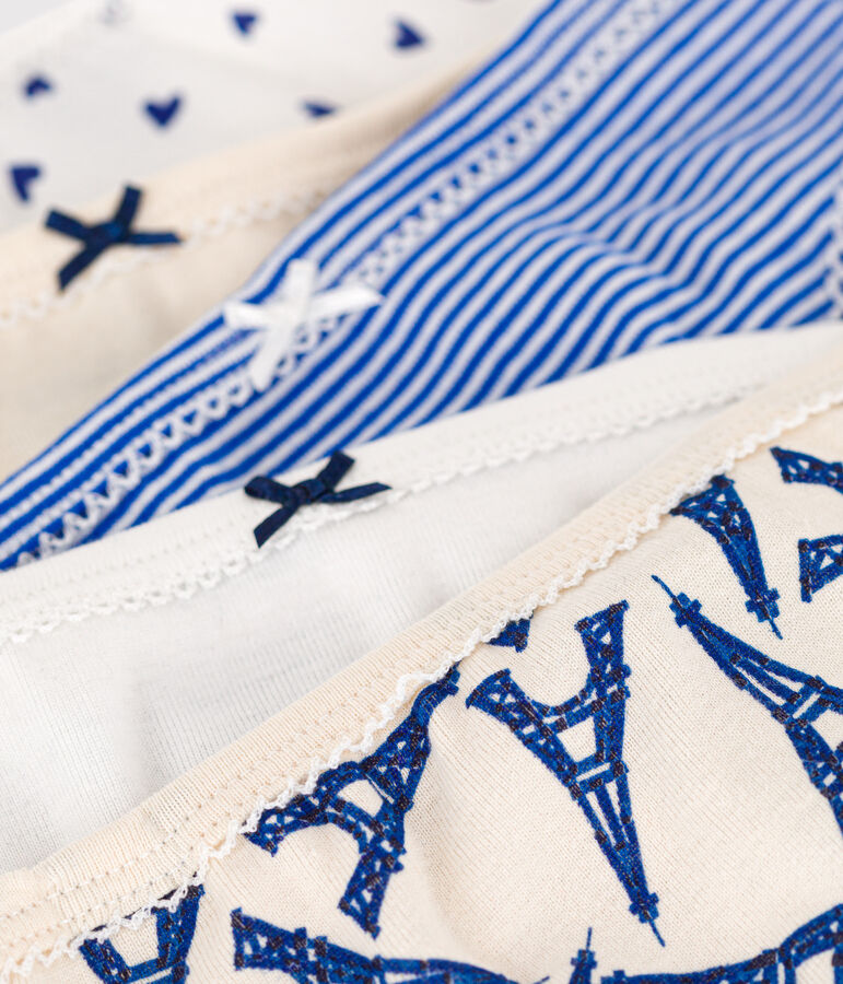 5er-Set Slips aus Baumwolle und Elastan mit Parismotiv f&uuml;r M&auml;dchen vielfarbig
