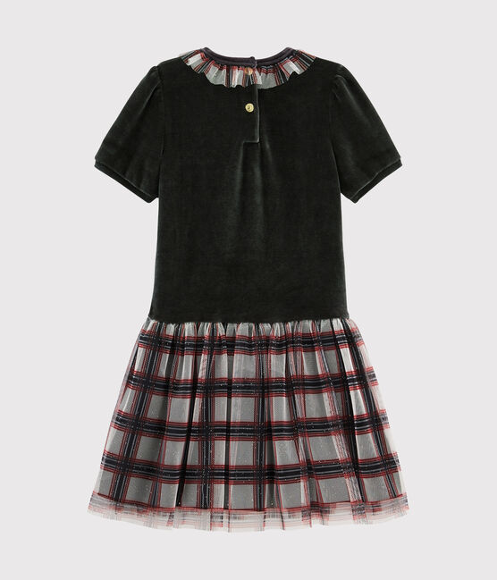 Kurzärmeliges Kinderkleid für Mädchen schwarz NOIR/weiss MULTICO