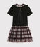 Kurzärmeliges Kinderkleid für Mädchen schwarz NOIR/weiss MULTICO