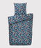 Bettwäsche mit Dschungel-Print aus Popeline blau MEDIEVAL/weiss MULTICO