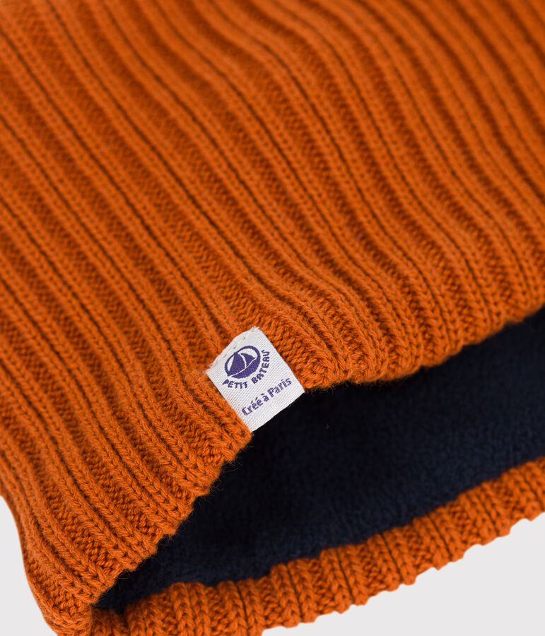 Baby-Schlauchschal aus Strickgewebe, mit recyceltem Fleece gef&uuml;ttert braun