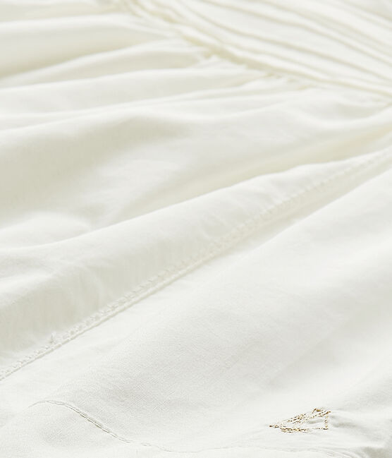 Baby-Mädchen-Kleid aus Popeline weiss MARSHMALLOW
