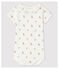 Kurzärmeliger Baby-Body mit Halskrause weiss MARSHMALLOW/weiss MULTICO