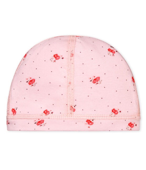 Gemusterte baby-mütze für neugeborene unisex rosa VIENNE/weiss MULTICO