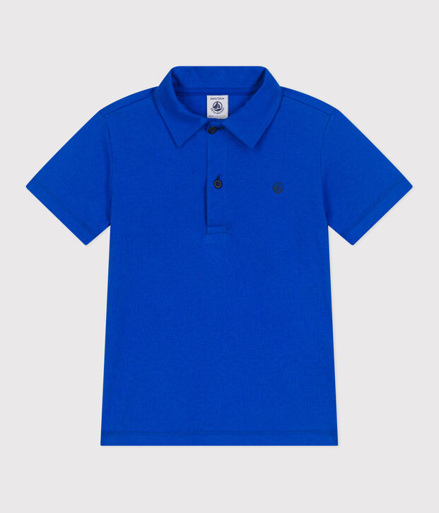 Kurz&auml;rmeliges Kinder-Poloshirt aus einfarbiger Baumwolle PERSE