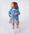 Baby-Jacke aus gesteppter Baumwolle mit Blümchenmuster blau ALASKA/weiss MARSHMALLOW