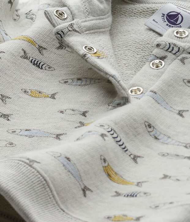 Baby-Jungen-Kapuzensweatshirt grau/vielfarbig