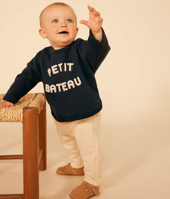 Baby-Sweatshirt aus Molton blau SMOKING