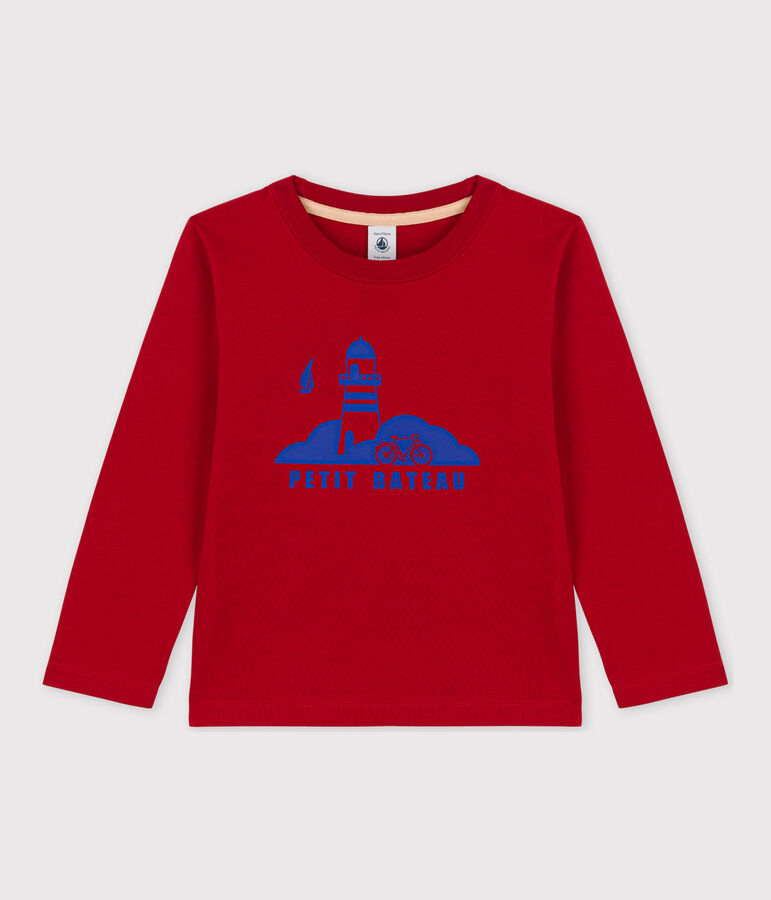 Lang&auml;rmeliges Kinder-T-Shirt aus Baumwolle f&uuml;r Jungen rot