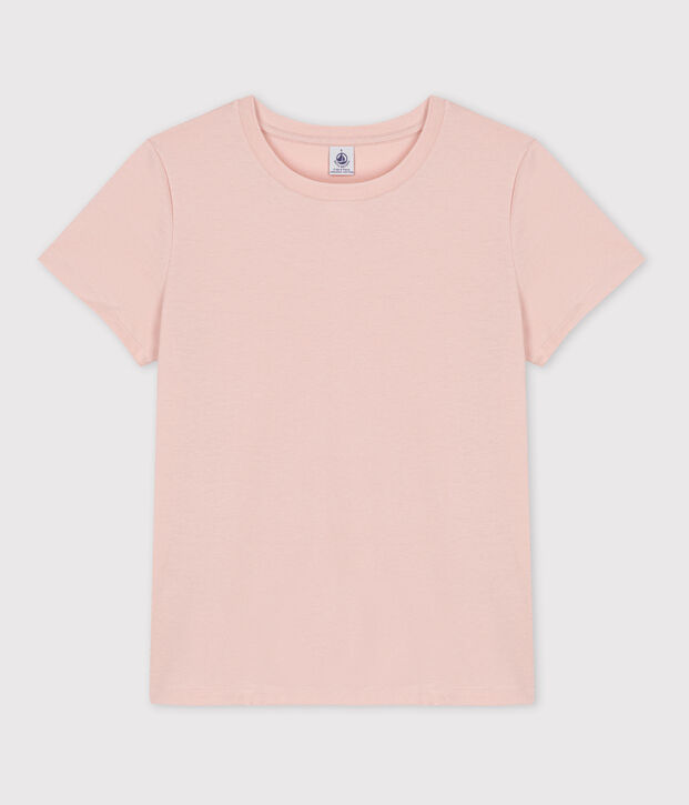 GERADES T-Shirt mit Rundhalsausschnitt aus Bio-Baumwolle Damen rosa