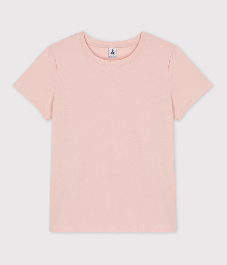 GERADES T-Shirt mit Rundhalsausschnitt aus Bio-Baumwolle Damen rosa