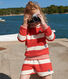 Kinder Unisex-Sweatshirt aus gestreifter Baumwolle