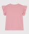 Kurzärmeliges Kinder-T-Shirt aus einfarbiger Baumwolle rosa CHARME
