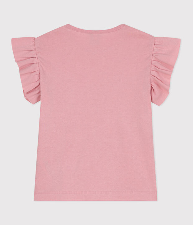 Kurz&auml;rmeliges Kinder-T-Shirt aus einfarbiger Baumwolle rosa