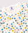 Kinderpyjama aus Baumwolle mit phosphoreszierenden Blumen für Mädchen weiss MARSHMALLOW/weiss MULTICO