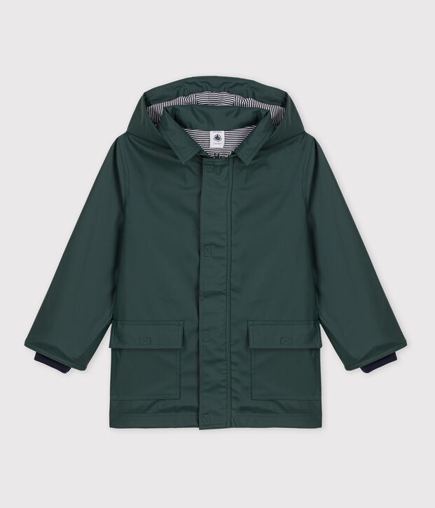 KLASSISCHE KINDER-REGENJACKE AUS RECYCELTEM MATERIAL gr&uuml;n