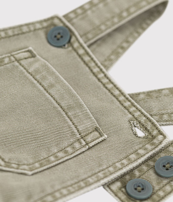 Kurze Baby-Latzhose aus Denim grün MARECAGE