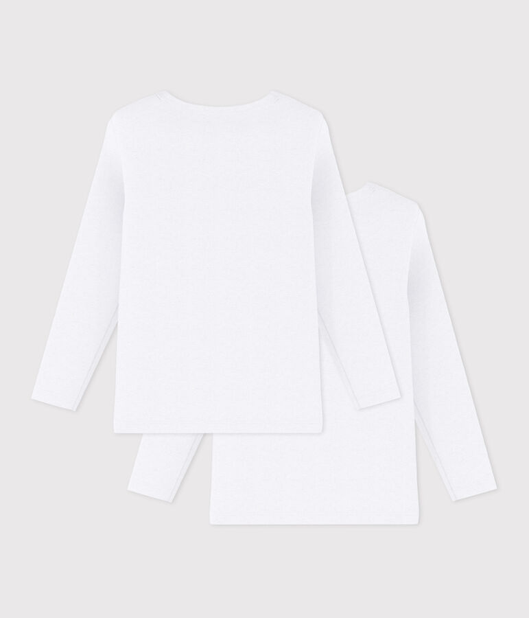2er-Set lang&auml;rmelige wei&szlig;e T-Shirts f&uuml;r Jungen variante 1