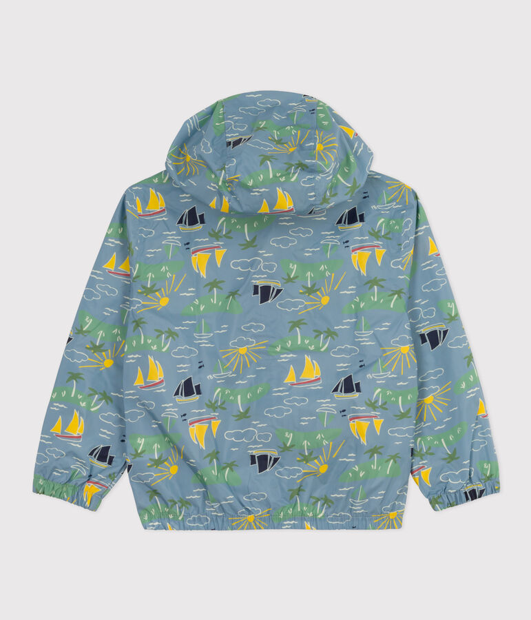 Kinder-Windjacke aus recycltem Material blau/vielfarbig