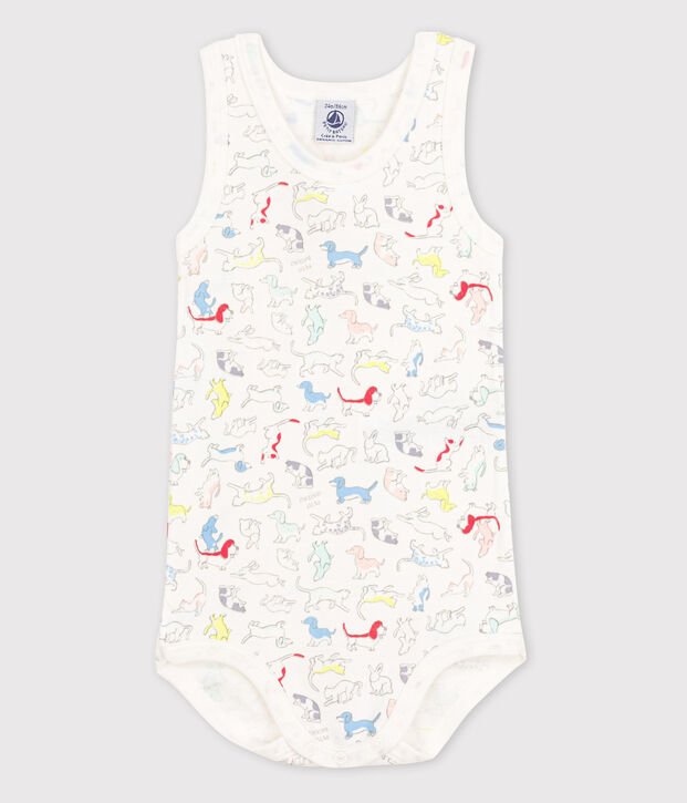 &Auml;rmelloser Baby-Body Jungen weiss/vielfarbig