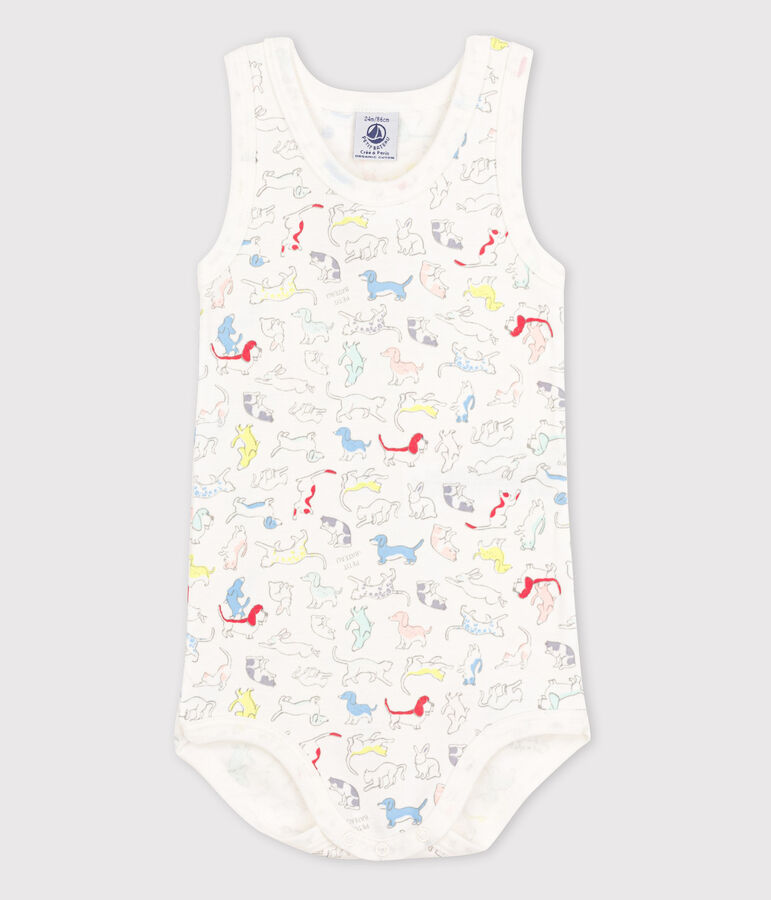 &Auml;rmelloser Baby-Body Jungen weiss/vielfarbig