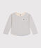 Langärmeliges Kinder-T-Shirt aus Doppeljersey für Jungen weiss AVALANCHE/ SKY CHINE