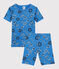 Kinder-Kurzpyjama aus Bio-Baumwolle mit Bandana-Design für Jungen blau BRASIER/weiss MULTICO