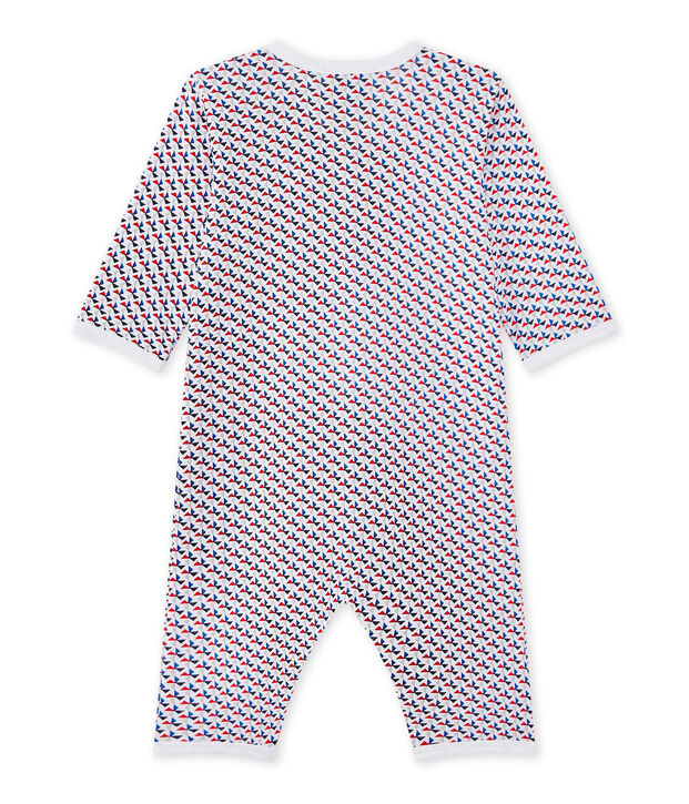 Baby-Jungen-Strampler ohne Fu&szlig;. weiss/vielfarbig