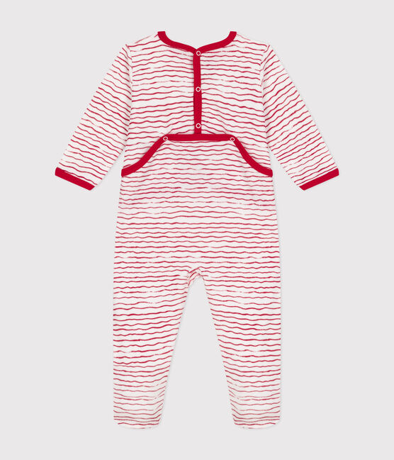 Strampler aus Nicki für Babys weiss ECUME/ CORRIDA