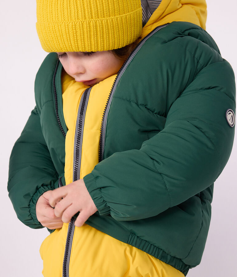 Einfarbige Kinder-Winterjacke gr&uuml;n