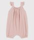 Gestreifter Baby-Kurzoverall aus Bio-Seersucker