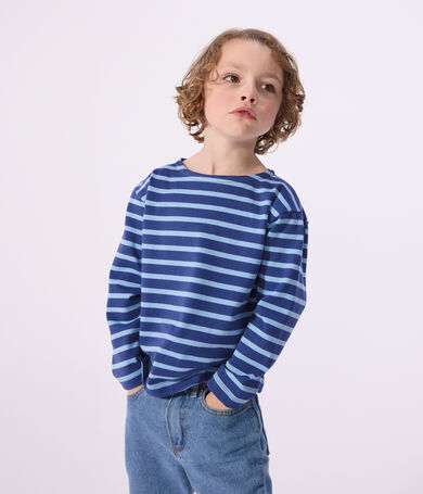Kinder-Shirt Marini&egrave;re aus Baumwolle mit Streifen