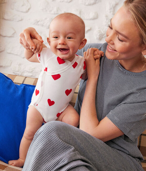 3er-Set kurzärmelige Baby-Wickelbodys aus Baumwolle mit Herzmotiv variante 1