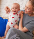 3er-Set kurzärmelige Baby-Wickelbodys aus Baumwolle mit Herzmotiv
