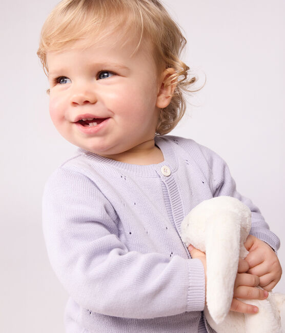 Baby-Cardigan aus einfarbigem Baumwollstrick violett PARME