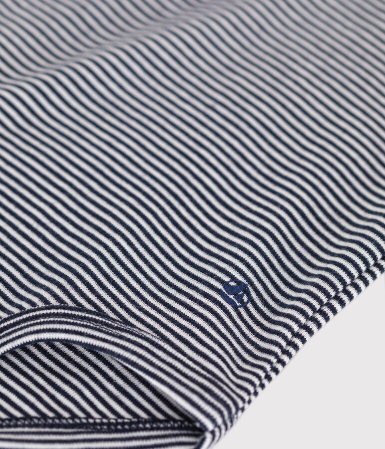 Baby-Body aus Baumwolle mit Polokragen und Streifen blau/weiss