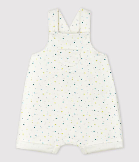 Baby-Einteiler aus doppelseitigem Bio-Baumwoll-Jersey weiss MARSHMALLOW/weiss MULTICO