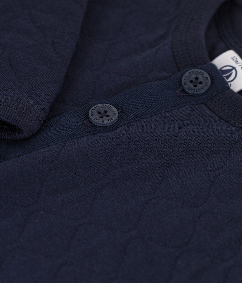 Langer Baby-Overall aus gestepptem Doppeljersey blau