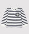 Baby-Sweatshirt für Mädchen weiss MARSHMALLOW/blau SMOKING