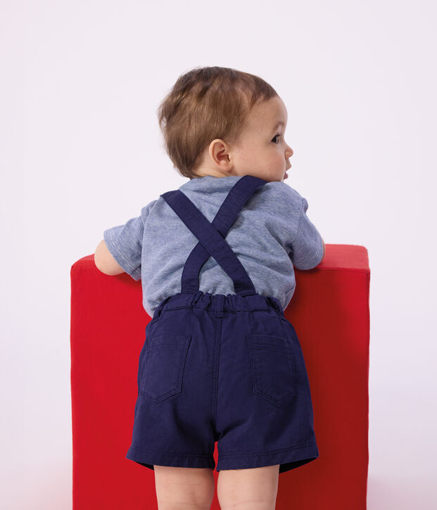 Kurz&auml;rmeliges Baby-T-Shirt aus Baumwolle mit Streifen blau/weiss