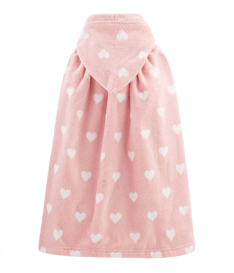 Baby-Badecape aus Frottee rosa/weiss