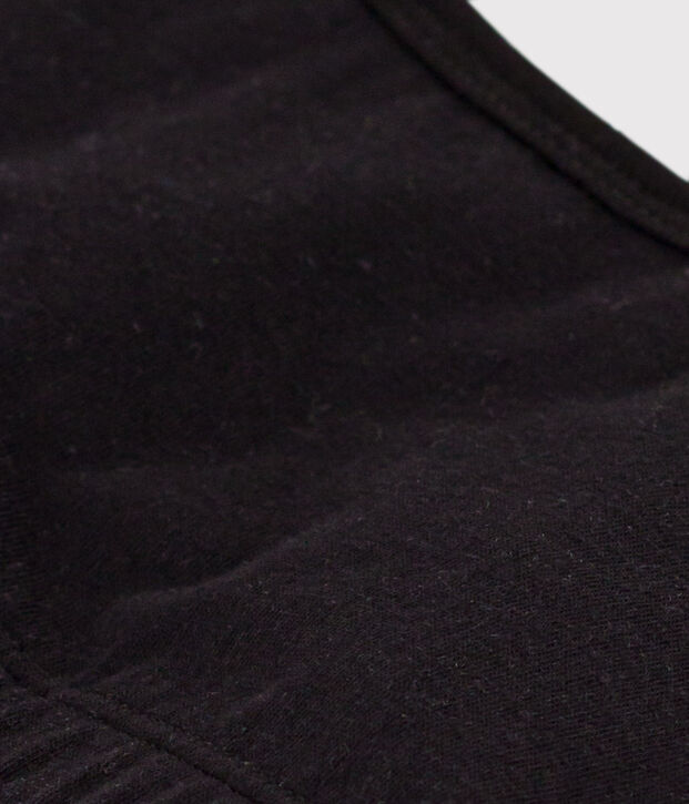 Unifarbenes Damen-Bustier aus Baumwolle und Elastan schwarz